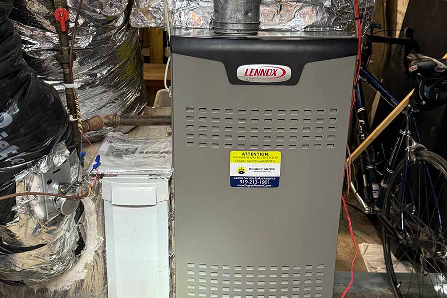Basement HVAC system with condensate pump